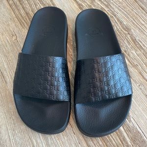 Balmain sandals / slides, NWT, black